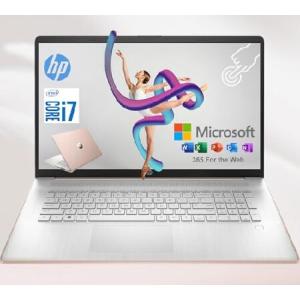 HP 17.3 Inch Touchscreen Laptop with Lifetime Microsoft 365 for The Web, Backlit Keyboard, Intel i7, 16GB RAM, 1TB Onboard and 128GB External Storage,