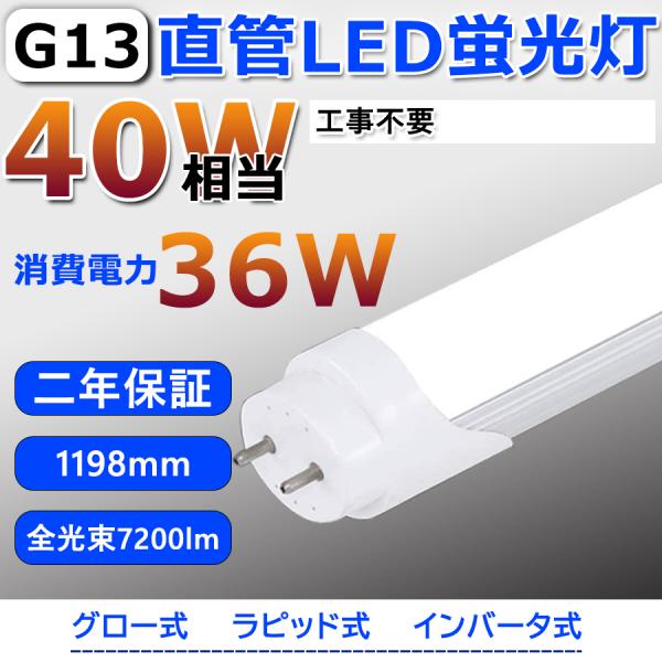 LED 蛍光灯 120cm LED蛍光灯 蛍光灯 36W 7200LM 口金回転式 G13 T10 ...