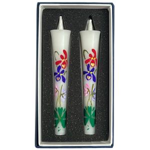 なーむくまちゃん工房 和ろうそく 手描き 絵ろうそく 3号 四季の花 2本