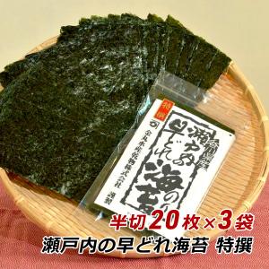 海苔 のり 焼き海苔 瀬戸内の早どれ海苔 特撰 半切 60枚 香川県産 初摘み 焼きのり やきのり おにぎり お弁当 金丸水産乾物 メール便 送料無料