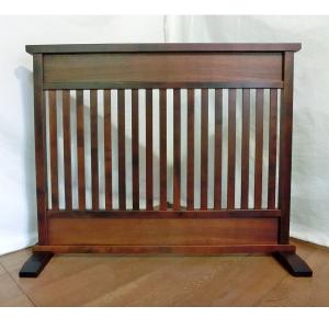 伝統和風衝立 伝統和風衝立襖画 手描き山水画御所車 ブラックフレーム