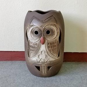 傘立て 陶器 信楽焼 おしゃれ スリム フクロウ 傘入れ モダン シンプル