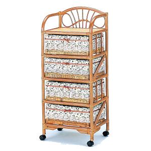 今枝商店 籐 ランドリーボックス 3段 幅47cm 高さ90cm 布カバー付