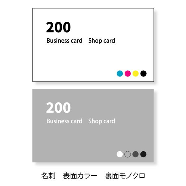 名刺 200枚単位  表面：カラー/裏面印刷：モノクロ / 名刺 作成 名刺 印刷 名刺ケース付属。...