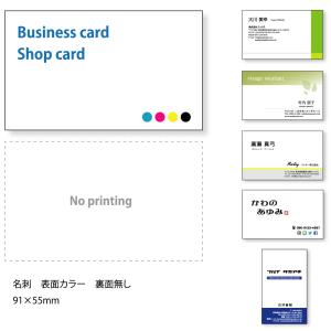 名刺、ショップカード 印刷 名刺 作成 カラー表面のみ【ホワイト 100枚単位】名刺ケース1個付属 400種のデザインから選べます。｜awake