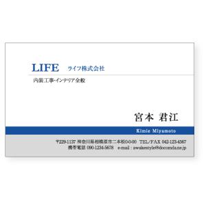 カラー  名刺 印刷 名刺 作成  　グレー＆カラーのラインを配置した名刺デザイン【100枚単位】　名刺ケース1個付属 / ビジネス　趣味　プライベート｜awake