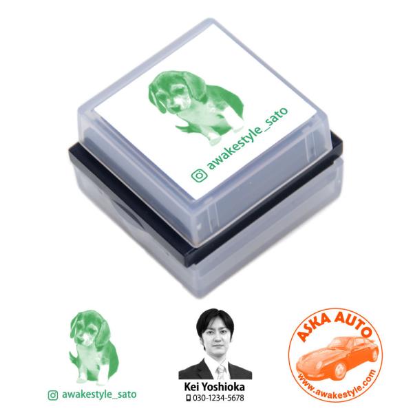 写真スタンプ　SSタイプ　26×26mm スタンプ オリジナル オーダー 作成　インク内蔵型浸透印 ...