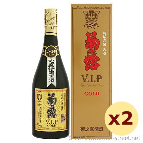 泡盛 古酒 菊之露酒造 / 菊之露 VIPゴールド 古酒 30度,720ml ×2本セット/ お中元...