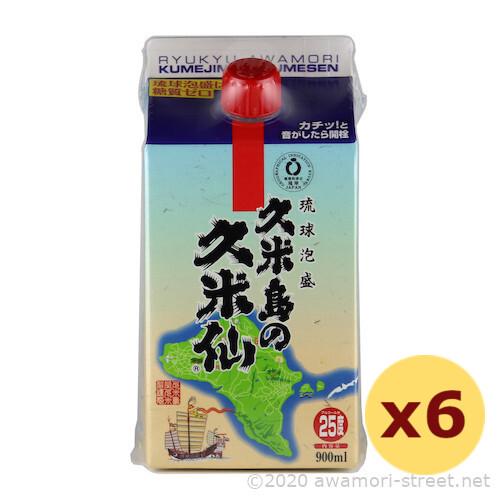 泡盛 久米島の久米仙 / 久米島の久米仙 紙パック 25度,900ml x 6本セット / 贈り物 ...