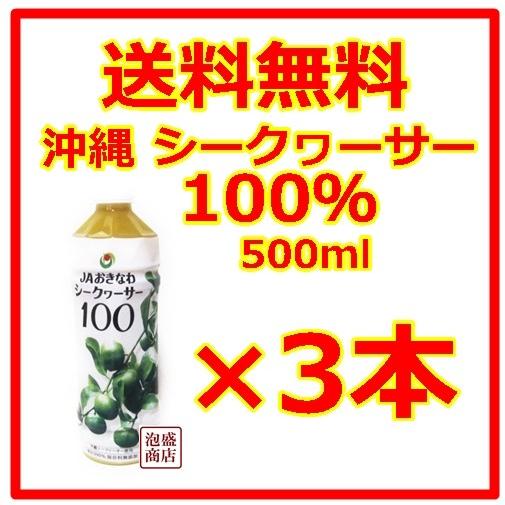 シークヮーサー シークワーサージュース 100％ 原液 JA沖縄  500ml  3本セット ノビレ...