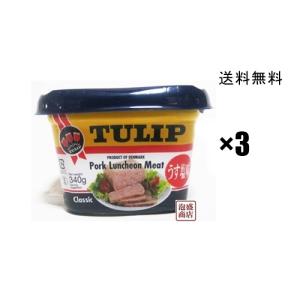 チューリップポーク エコパック340g 72缶 3ケース うす塩味 ポーク