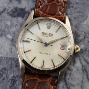 ロレックス オイスターデイト Ref.6466 希少 赤黒カレンダー 40ミクロンGP 1956年製 アンティーク ROLEX ヴィンテージ 腕時計