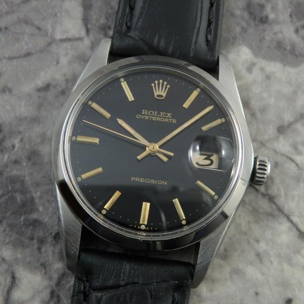 ロレックス オイスターデイト Ref.6694 ブラック 黒文字盤 ROLEX 1976年 アンティ...