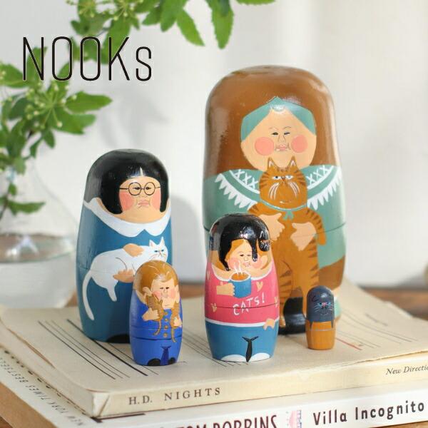 マトリョーシカ ねこLOVER 猫 人形 NOOKs ヌークス ねこ雑貨 ロシア 伝統人形 北欧 木...