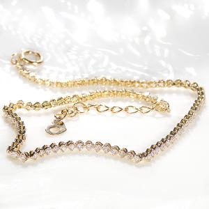 K18 YG PG 2.0ct 2連 ダイヤモンド ブレスレット 送料無料 テニス