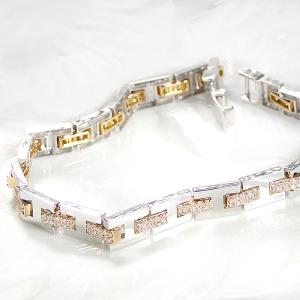 K18 YG PG 2.0ct 2連 ダイヤモンド ブレスレット 送料無料 テニス