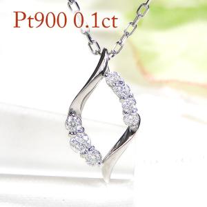 Pt900 0.75ct スクエアモチーフ ダイヤモンド ネックレス 送料無料
