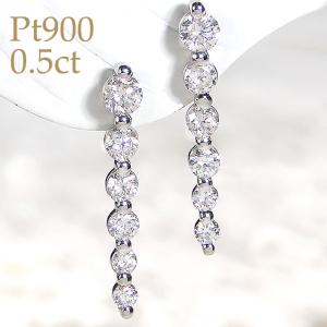 K18YG 0.30ct ダイヤモンド ピアス ライン かわいい 人気 ダイヤ 0.3