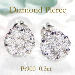 K18YG 0.20ct ダイヤモンド ピアス フラワー かわいい 人気 ダイヤ 