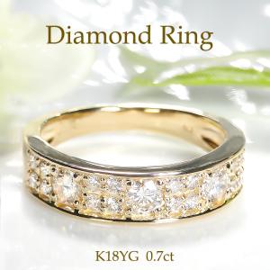 K18 YG PG WG 1.00ct ダイヤモンド ハーフ エタニティ リング ゴールド