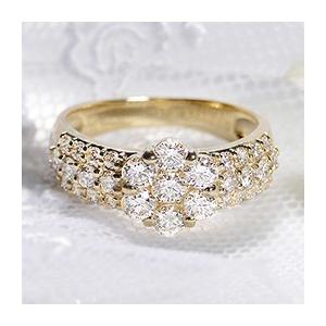 K18 Yg ゴールド 指輪 リング ダイヤモンド ダイヤ 1 00ct 1カラット フラワー 花 18k 18金 フェミニン Ber0291 Ber0291 Jewelryshop Awee 通販 Yahoo ショッピング