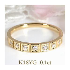 形状記憶 18K ダイヤ リング 指輪 18金 ミラーボール コイルリング 形状記憶 チタンワイヤー入り