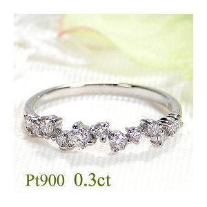 Pt900 0.30ct ダイヤモンド リング  ジュエリー ダイヤ アシメトリー プラチナ アシンメトリー プラチナ PT ルテニウム割り 4月誕生石 普段使い ber0370