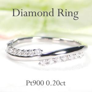 Pt900 0.30ct クロス ダイヤモンド リング ジュエリー 0.3カラット
