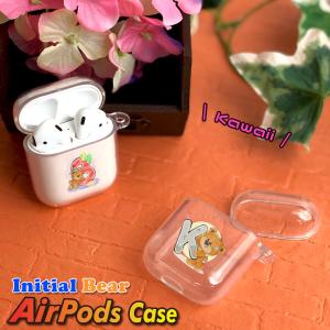 数字・イニシャルベアデザイン Airpods Airpods2 ケース クリアタイプ エアポッズケース カバー エアポッズ エアーポッズ エアーポッズ２ おしゃれ かわいい｜awesome-japan