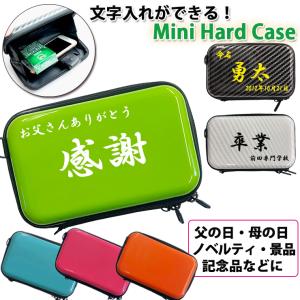 文字入れ フラット ミニハードケース ストラップ ショルダー付き（全6色） 通帳 化粧品 収納 小物入れ 卒業記念品 プレゼント カーボン 記念品 景品 送別品