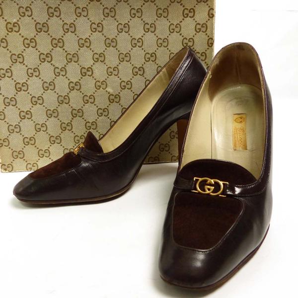 【希少】イタリア製 1960-70s 旧タグ GUCCI / オールドグッチ ハイヒール 36(23...