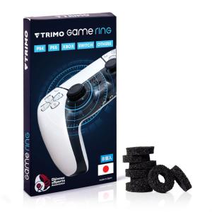 【沖縄eSports協会監修】TRIMO ゲームリング 8個入り FPS エイムサポーター 日本製 黒 PS4/PS5/Switch Pro/Xbox/PCコントローラー用｜awi1980