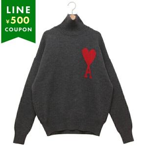 AMI PARIS アミパリス ハートロゴ刺繍 タートルネック ニットセーター