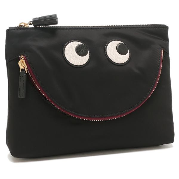 アニヤハインドマーチ ポーチ ハッピー アイズ ブラック レディース ANYA HINDMARCH ...