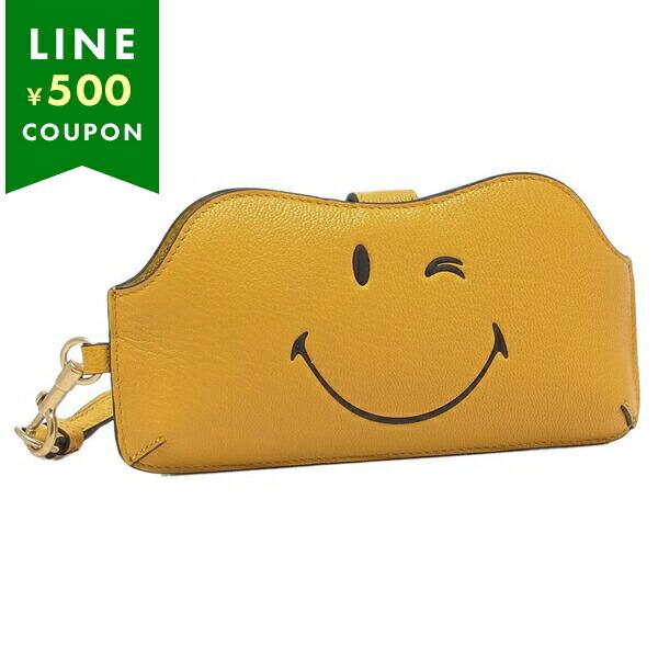 アニヤハインドマーチ メガネケース ウィンク サングラスホルダー ストラップ付き イエロー レディー...