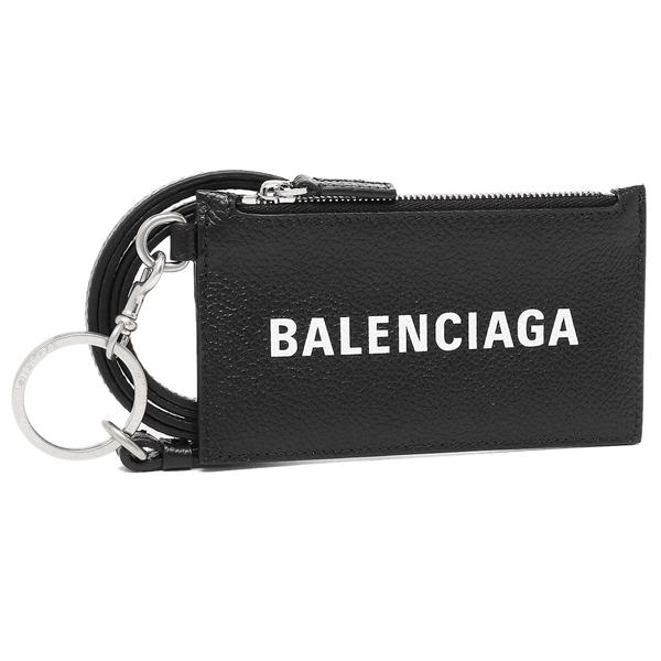 バレンシアガ フラグメントケース キャッシュ コインケース ネックストラップ ブラック BALENC...