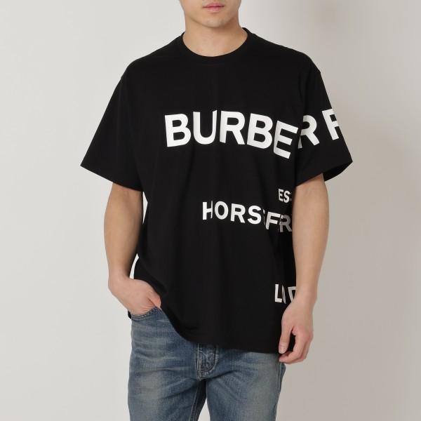 【P10 4/21 0時〜24時】バーバリー Tシャツ 半袖カットソー ブラック メンズ BURBE...
