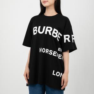 【P10% 6/6 17時〜6/10 9時】バーバリー Tシャツ 半袖カットソー トップス ブラック レディース BURBERRY 8040764 A1189｜axes