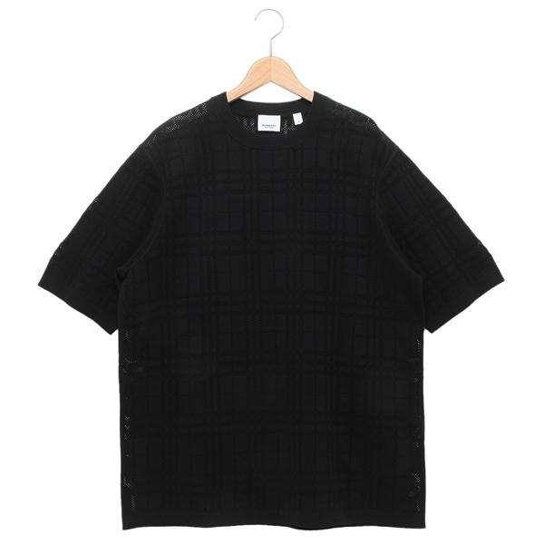 バーバリー Tシャツ カットソー トンブリッジ メッシュニット ブラック メンズ BURBERRY ...