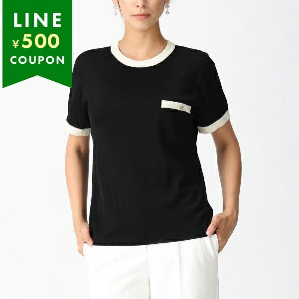 シャネル ニット セーター Tシャツ カットソー CCマーク ココマーク ブラック レディース CH...