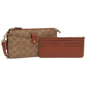 コーチ COACH ショルダー長財布 レディース 37458 B4NQ4 ブラウン カーキ