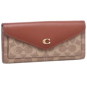 【P5％ 5/29 0時〜24時】コーチ COACH 長財布 SIGNATURE ブラウン ベージュ レディース C2327 B4NQ4