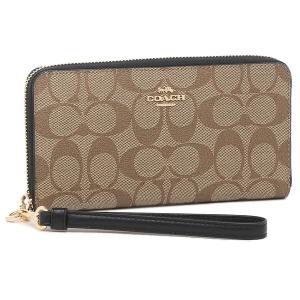 【P10% 6/1 20時~6/2 24時】コーチ COACH 長財布 SIGNATURE カーキ ブラック レディース C4452 IMCBI アウトレット｜axes