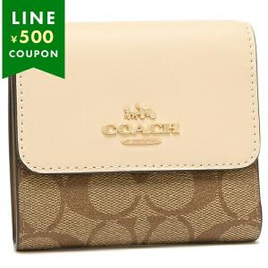 COACH コーチ 財布 三つ折り財布 F07331 7331 ブラウン×1941レッド