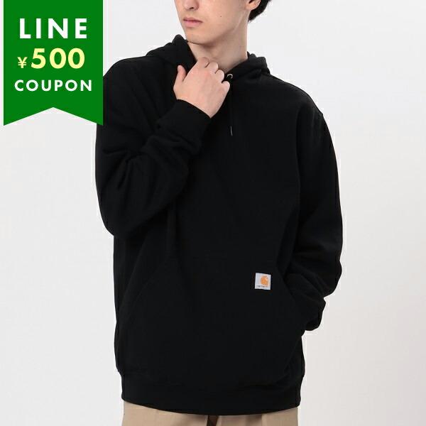 カーハート パーカー フーディー ミッドウェイトフードスウェット ワンポイント ブラック メンズ レ...