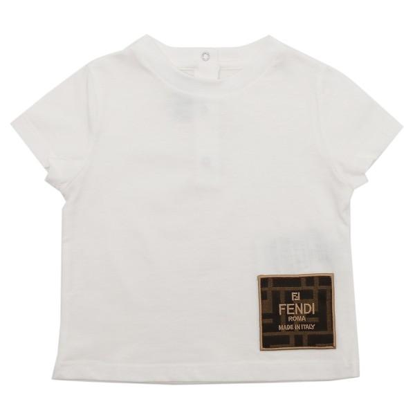 【P10％ ~5/13 9時】フェンディ 子供服 Tシャツ カットソー ホワイト ブラウン キッズ ...