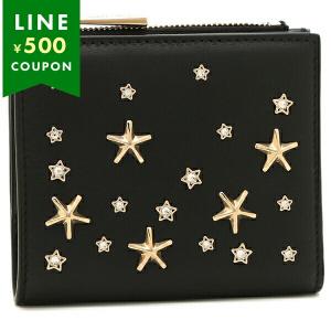 【未使用に近い】ジミーチュウ 二つ折り財布 ロゴ 総柄 ラウンドジップ レザー JIMMY CHOO ジミー チュウ REGINA レディース レザー ラウンド