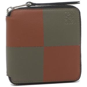 ロエベ 二つ折り財布 ブラウン グリーン レディース LOEWE 10301M88 4254｜axes