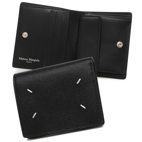 メゾンマルジェラ 二つ折り財布 コンパクト財布 ブラック メンズ レディース Maison Marg...