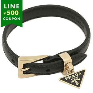 PRADA★レザーバングル★正規品 PRADA プラダ ブレスレット バングル トライアングルロゴ ブラック